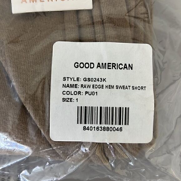 NWT Good American Raw Edge Hem Sweat Short Size S - Picture 5 of 8